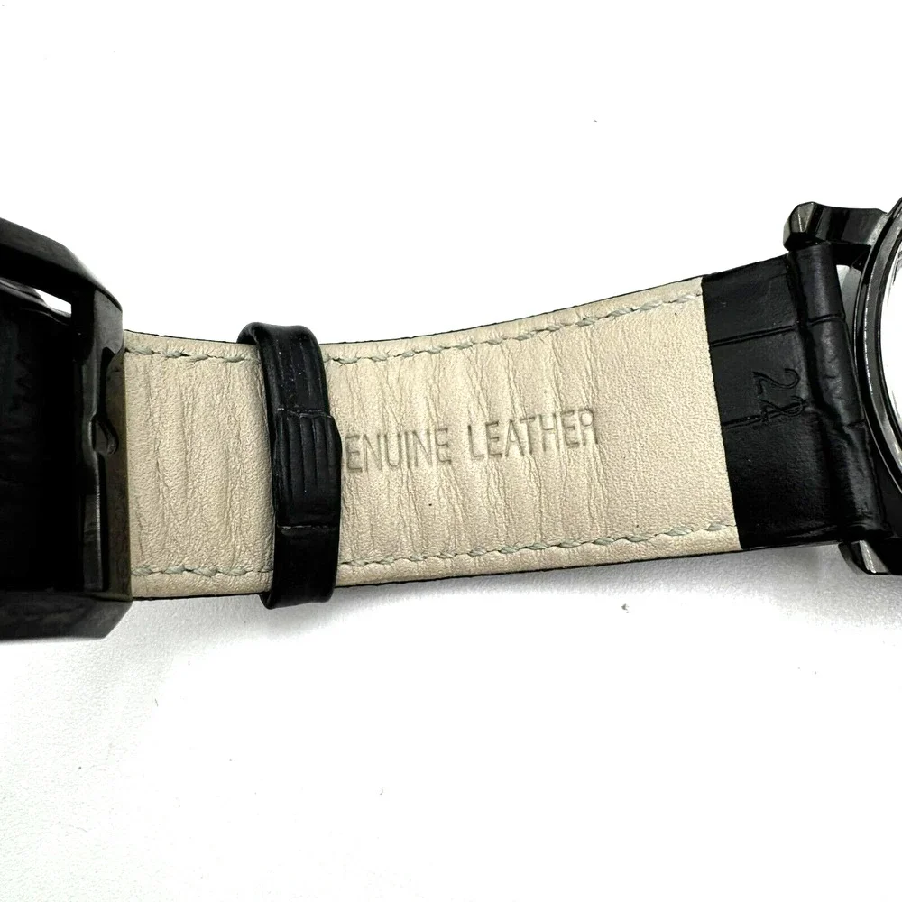 HUGO BOSS Black Gold Dial Watch Croc Embossed Leather Band‎ Water-Resistant Date